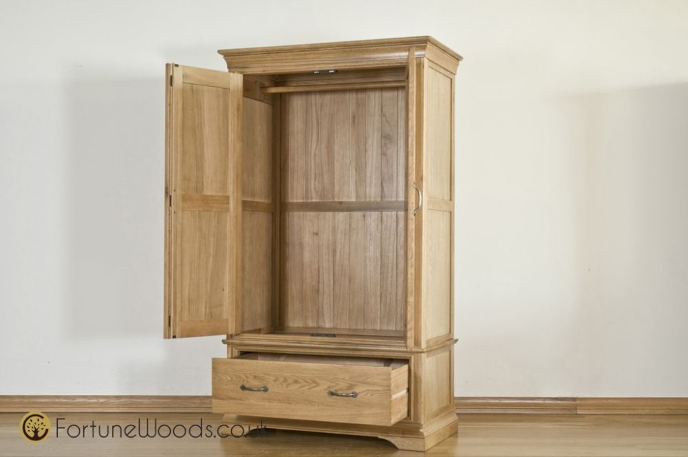 Lyon Oak 2 Door 1 Drawer Wardrobe