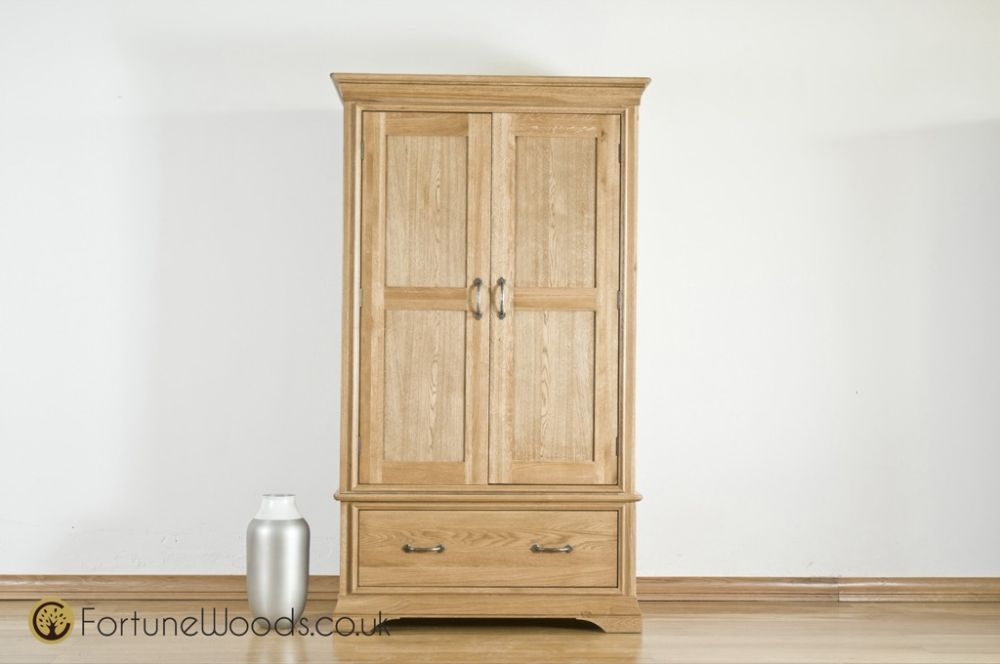 Lyon Oak 2 Door 1 Drawer Wardrobe