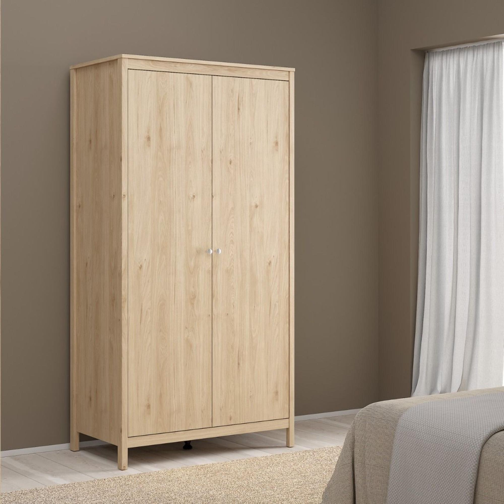 Madrid Jackson Hickory Oak 2 Door Wardrobe