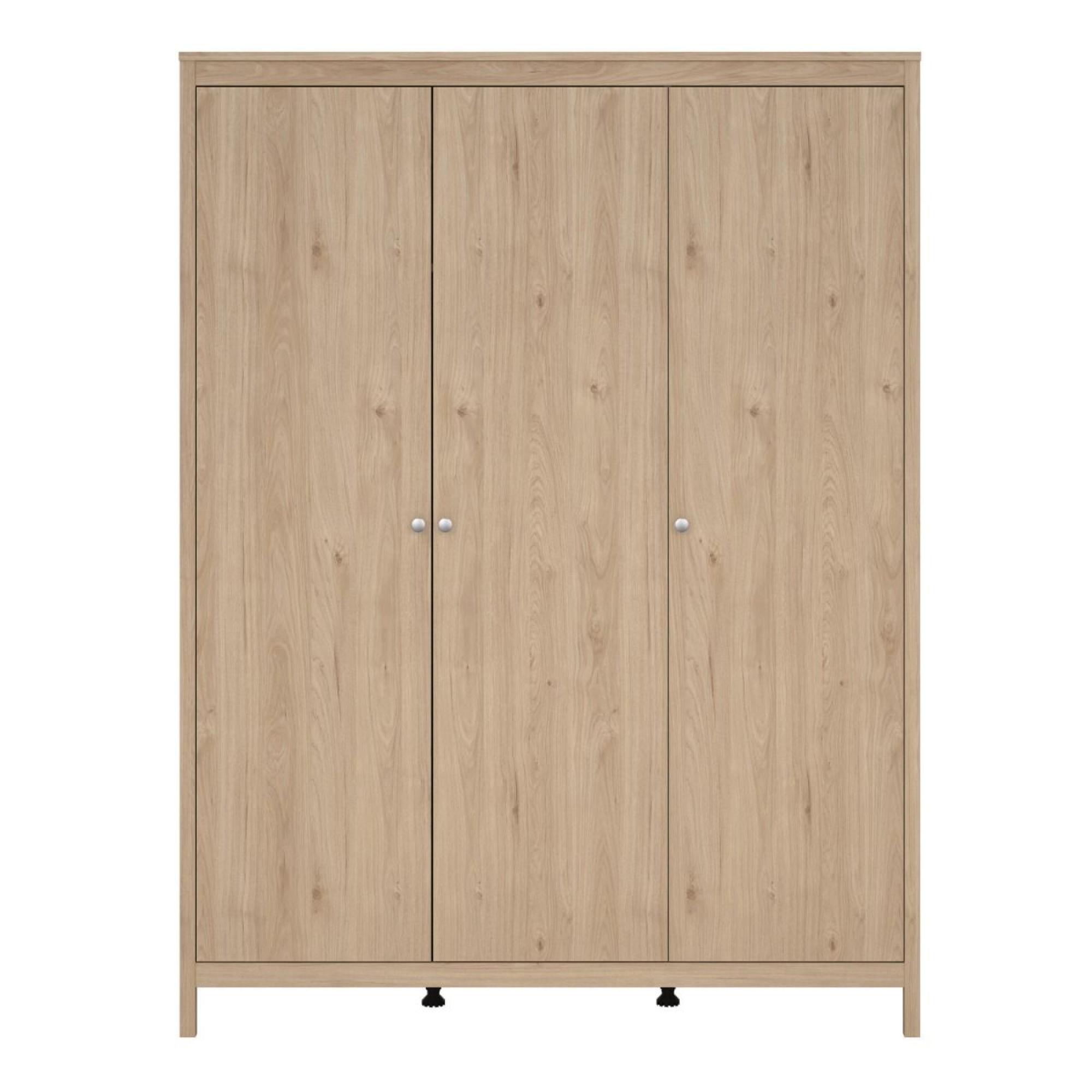 Madrid Jackson Hickory Oak 3 Door Wardrobe