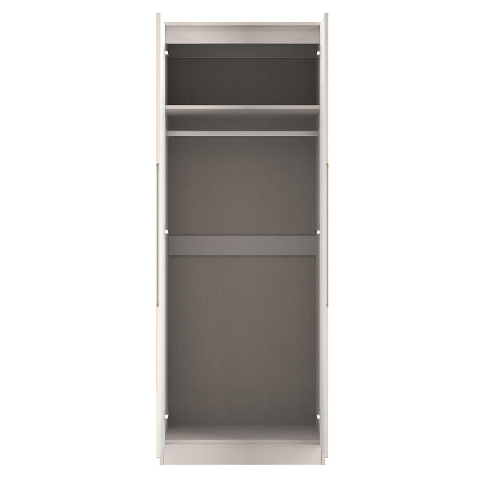 Milan Wardrobe - 2 Door - Plain - Tall - Cashmere Gloss