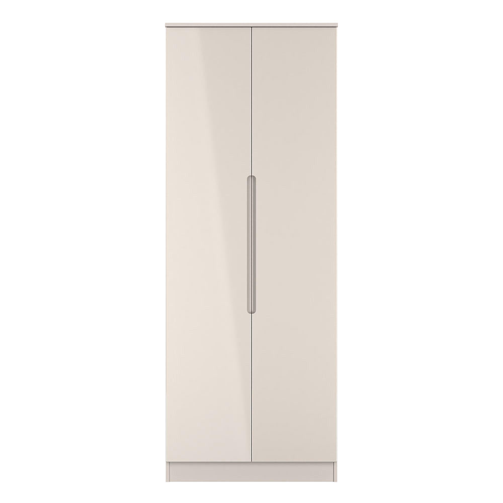 Milan Wardrobe - 2 Door - Plain - Tall - Cashmere Gloss