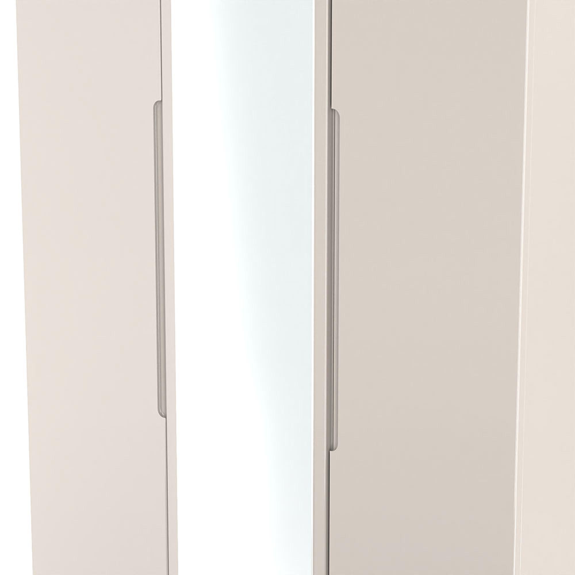 Milan Wardrobe - 3 Door - 1 Mirror - Tall - Triple - Cashmere Gloss
