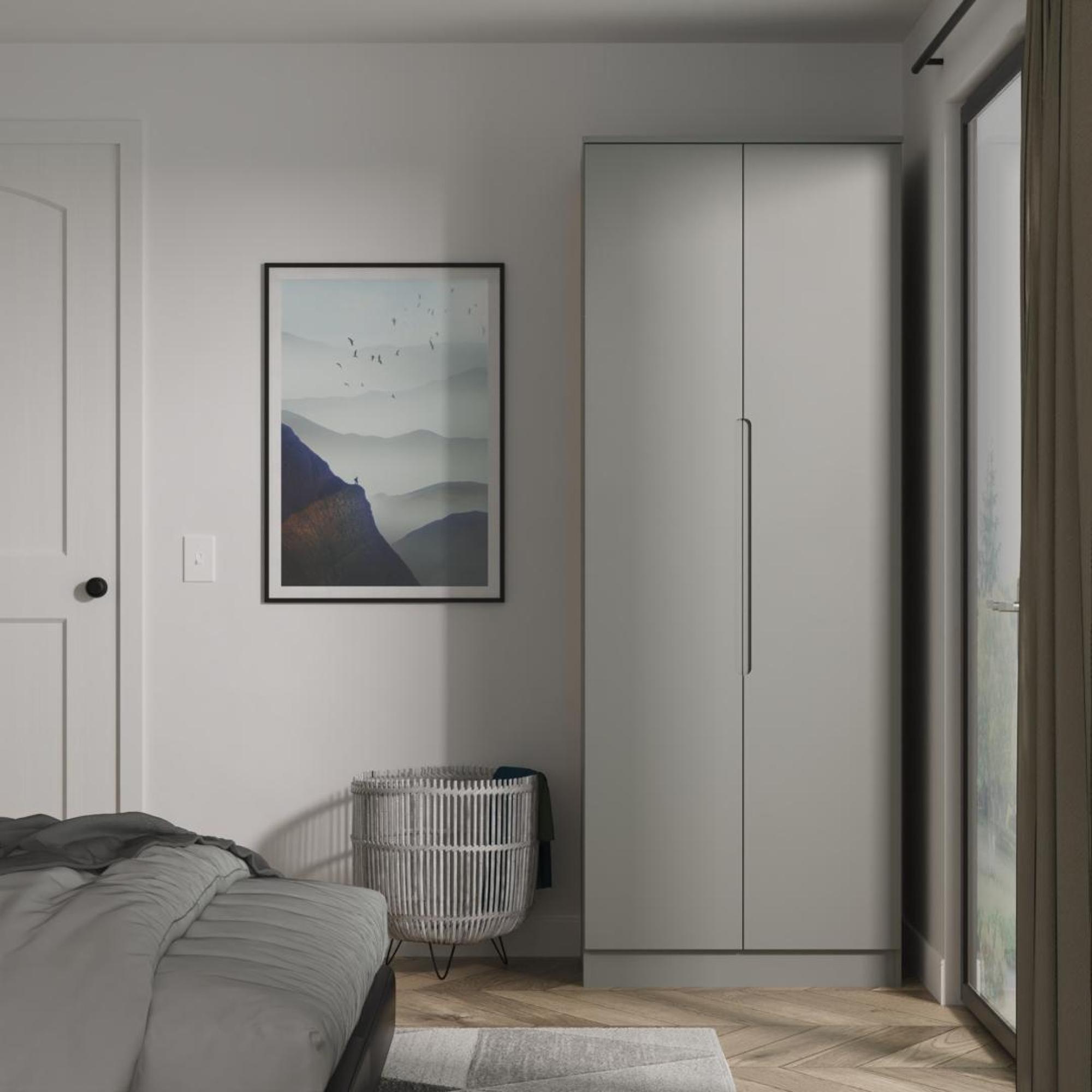 Milan Wardrobe - 2 Door - Plain - Tall - Grey
