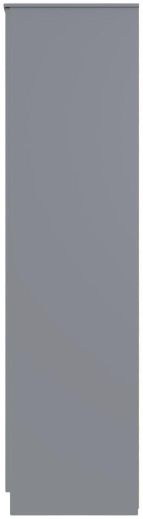 Milan Wardrobe - 3 Door - 1 Mirror - LHF 2 Drawer - Tall - Combi - Grey