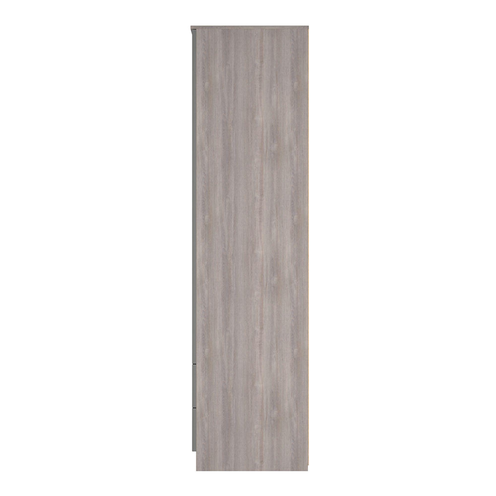 Milan Wardrobe - 2 Door - 2 Drawer - Double - Grey Gloss and Grey Oak