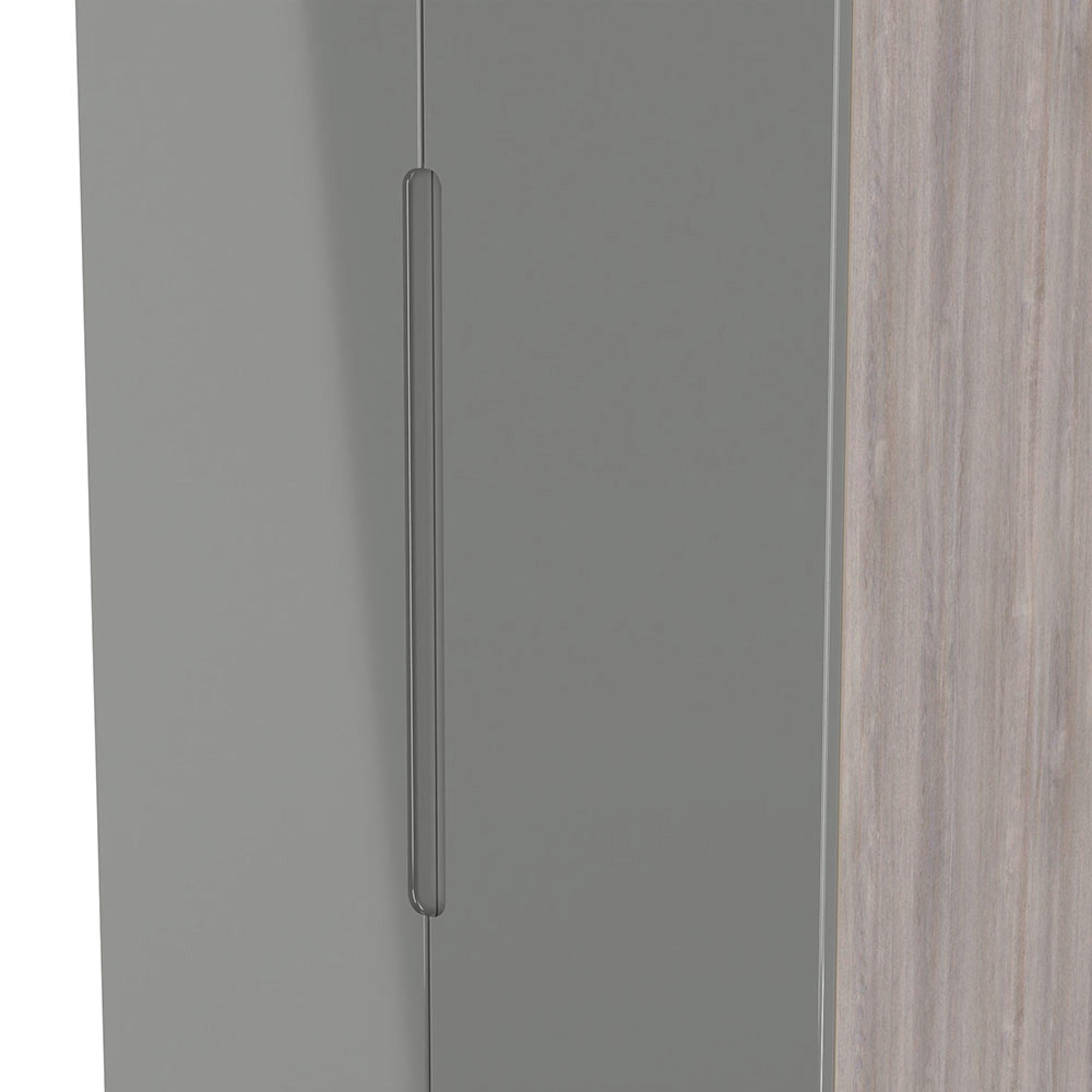 Milan Wardrobe - 2 Door - 2 Drawer - Double - Grey Gloss and Grey Oak