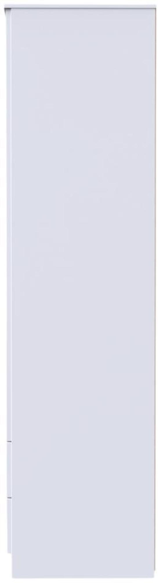 Milan Wardrobe - 2 Door - 2 Drawer - Double - White Gloss