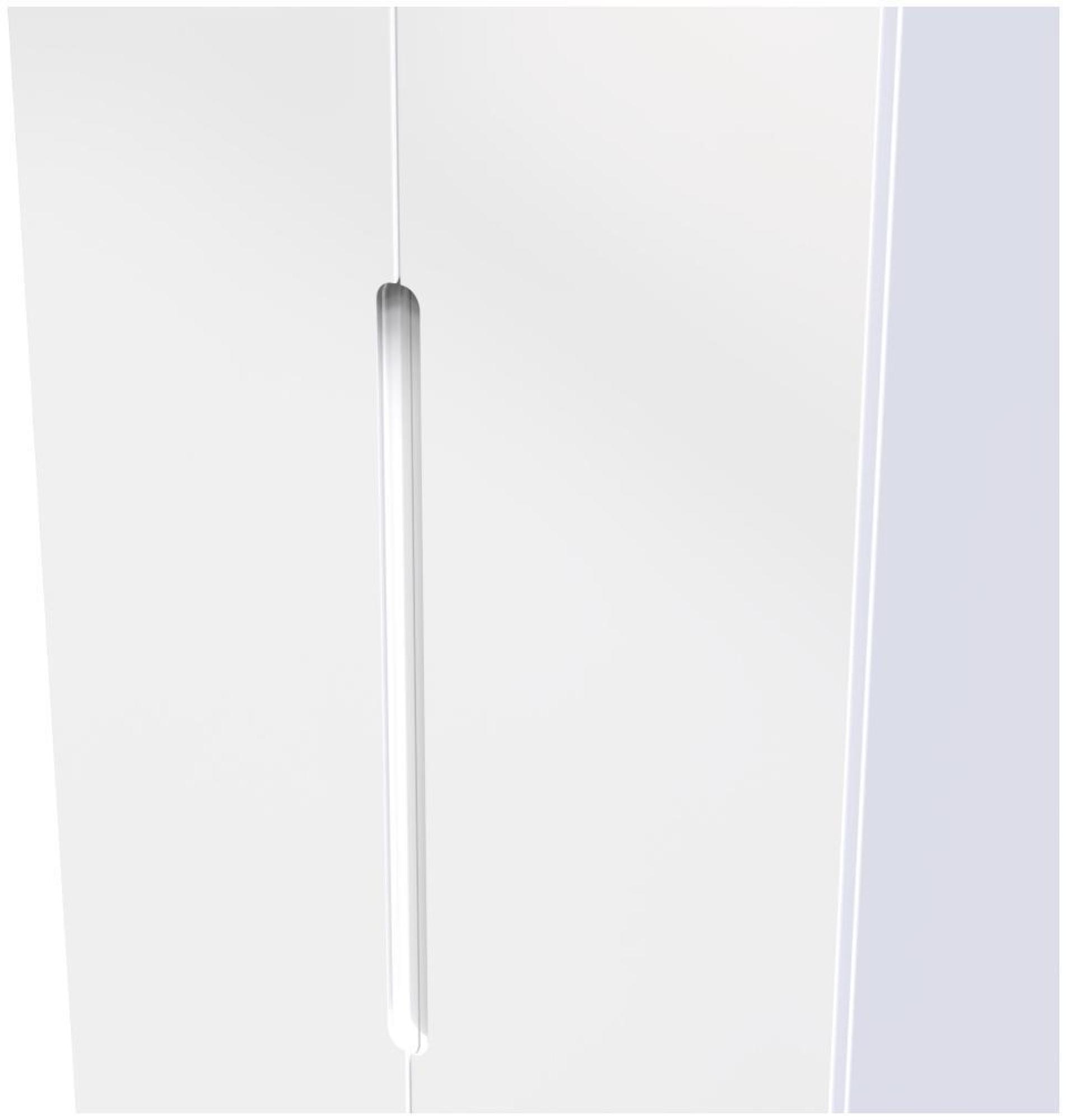 Milan Wardrobe - 2 Door - 2 Drawer - Double - White Gloss