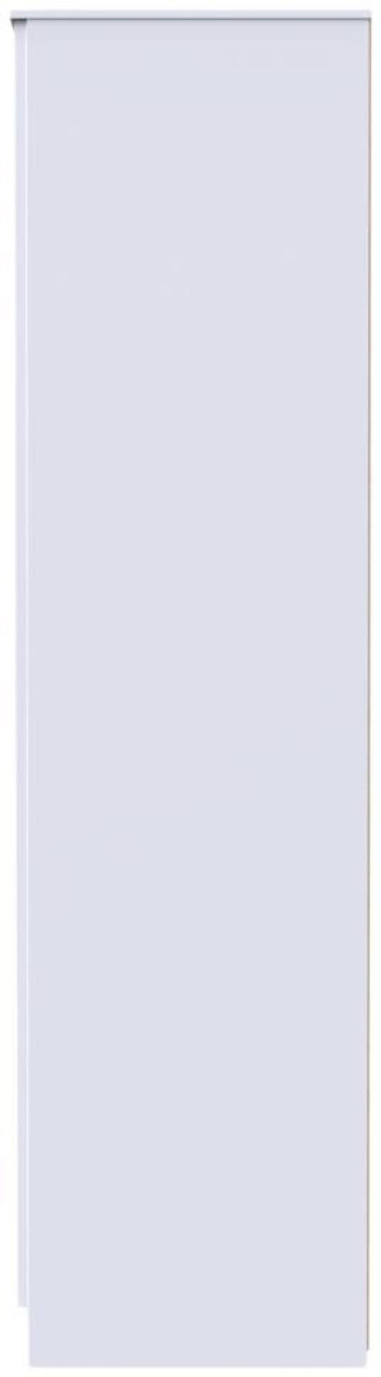 Milan Wardrobe - 2 Door - Plain - Tall - White Gloss