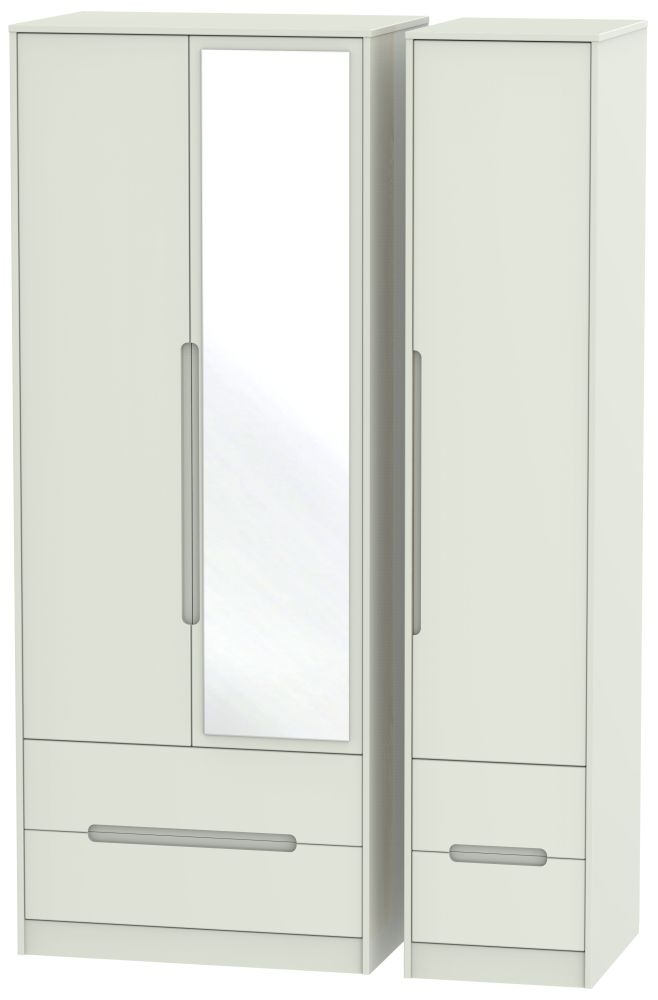 Monaco Cashmere 3 Door Tall Combi Wardrobe - 1 Mirror