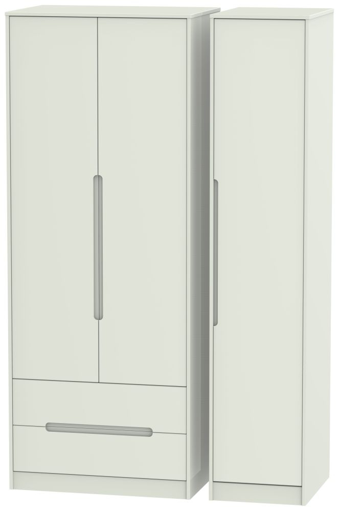 Monaco Cashmere 3 Door Tall Triple Wardrobe - LHF 2 Drawers