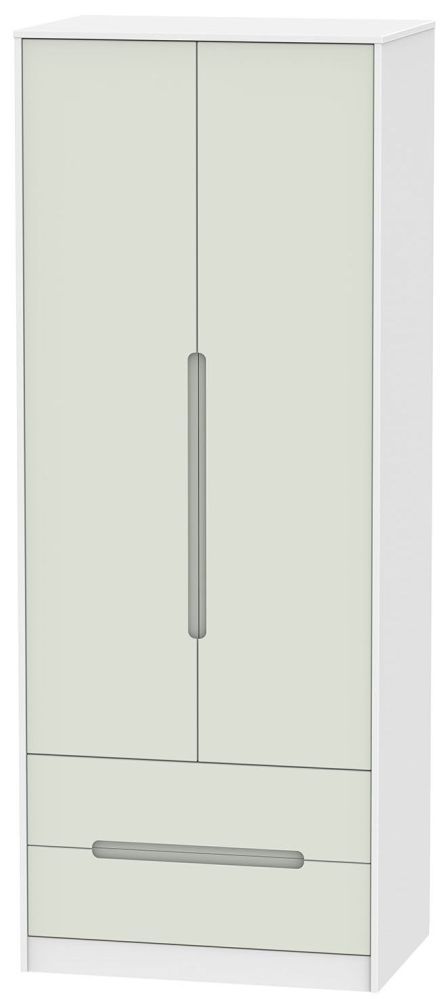 Monaco Cashmere and White 2 Door 2 Drawer Tall Wardrobe