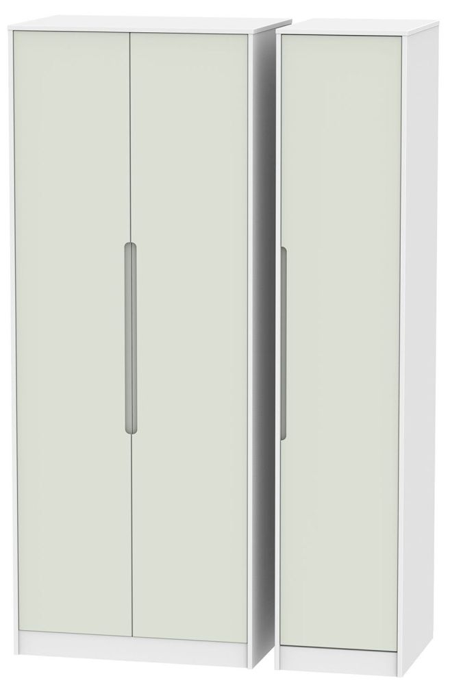 Monaco Wardrobe - 3 Door - Tall - Triple - Cashmere and White