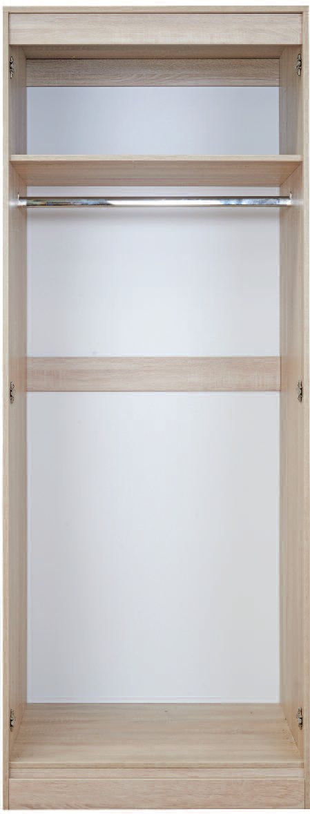 Monaco Wardrobe - 2 Door - 1 Mirror - Tall - Cream Gloss