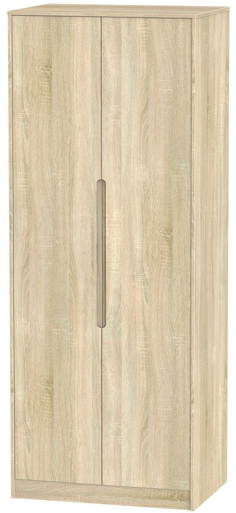 Monaco Wardrobe - 2 Door - Plain - Tall - Oak
