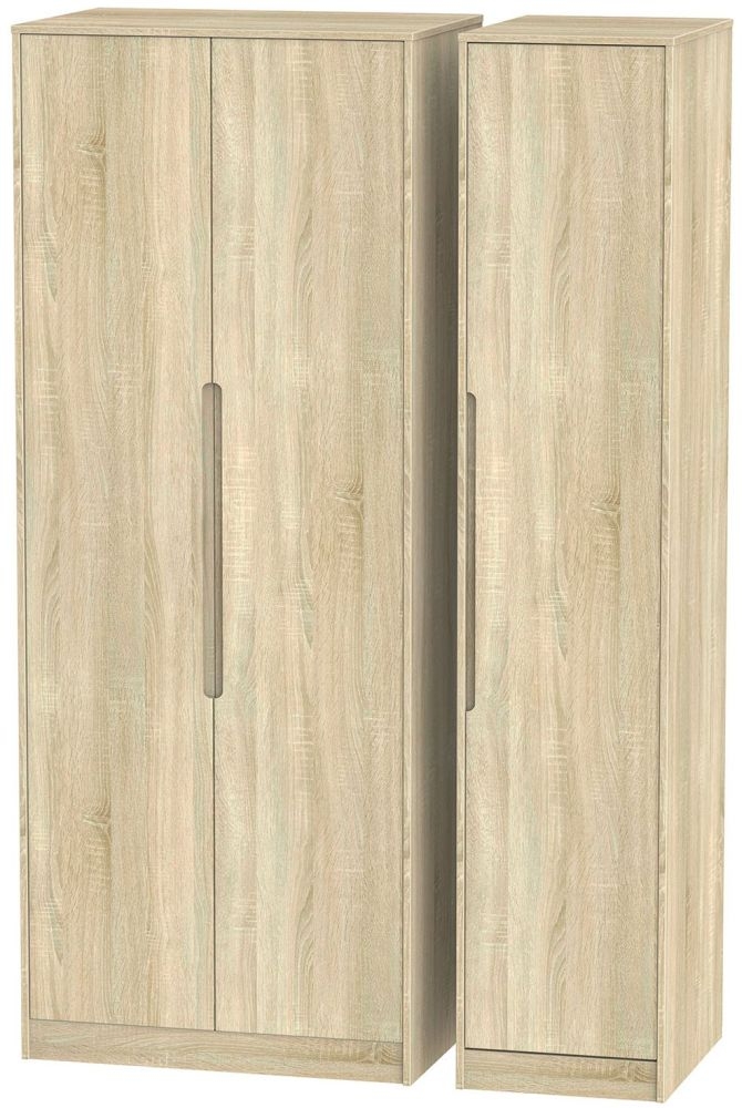 Monaco Wardrobe - 3 Door - Tall - Triple - Oak