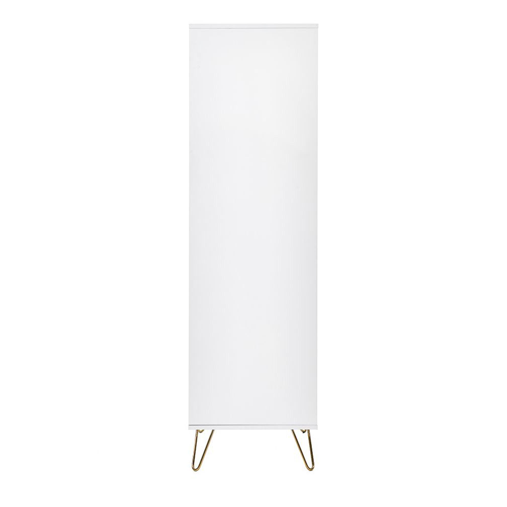 Murano Double Wardrobe - 2 Door - 1 Drawer - Ribbed - White