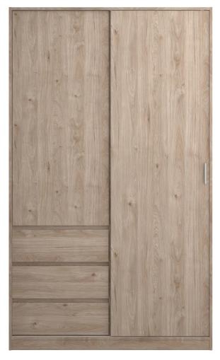 Naia Oak Effect 2 Door 3 Drawer Wardrobe