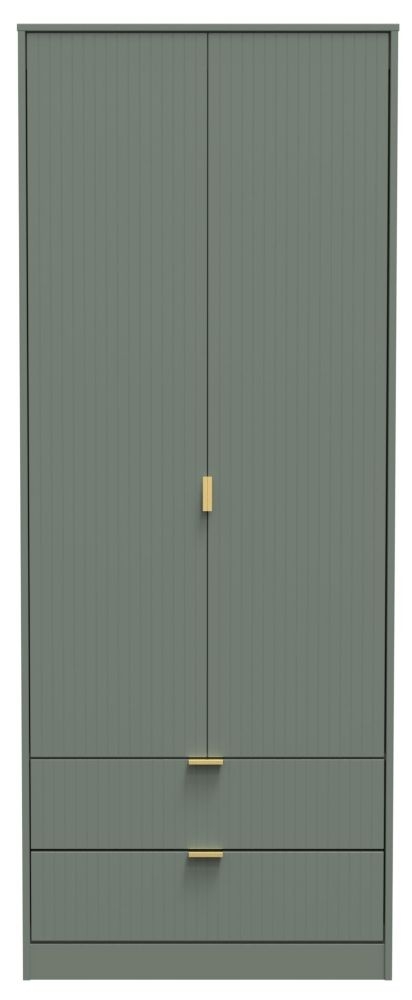 Nashville Green 2 Door 2 Drawer Tall Wardrobe