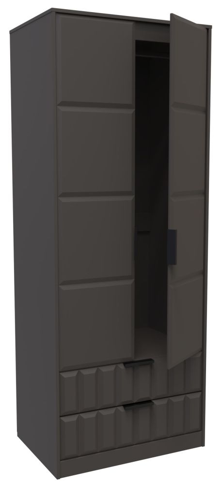 New York Wardrobe - 2 Door - 2 Drawer - Tall - Graphite