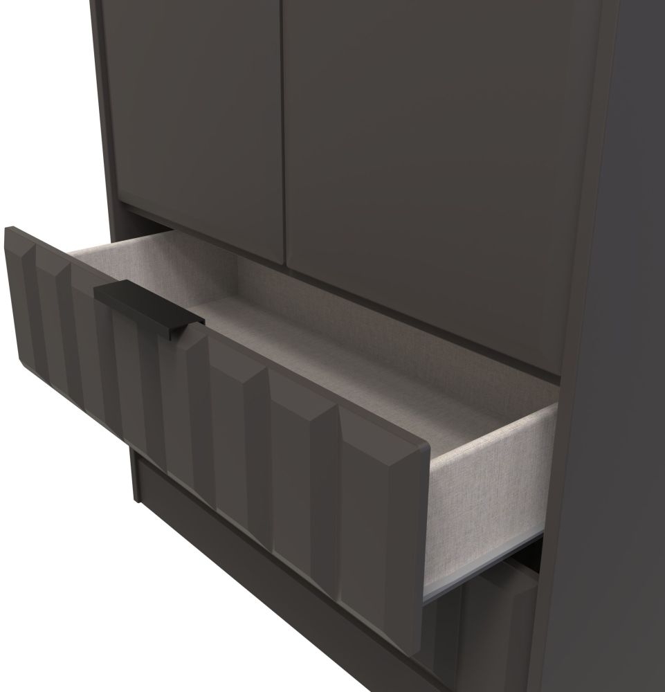 New York Wardrobe - 2 Door - 2 Drawer - Tall - Graphite