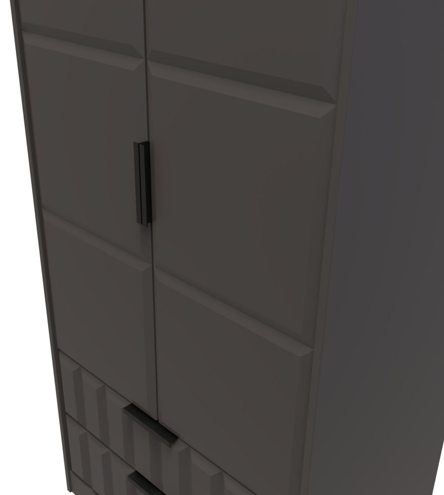New York Wardrobe - 2 Door - 2 Drawer - Tall - Graphite