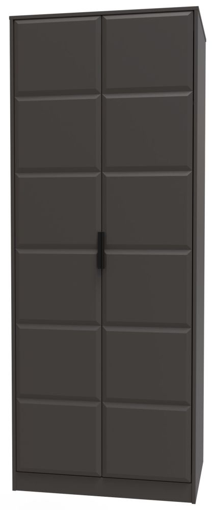 New York Wardrobe - 2 Door - Plain - Tall - Graphite
