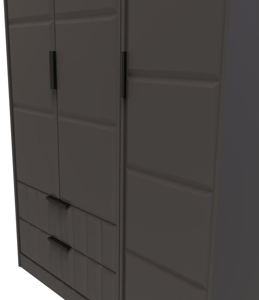 New York Wardrobe - 3 Door - LHF 2 Drawer - Tall - Triple - Graphite