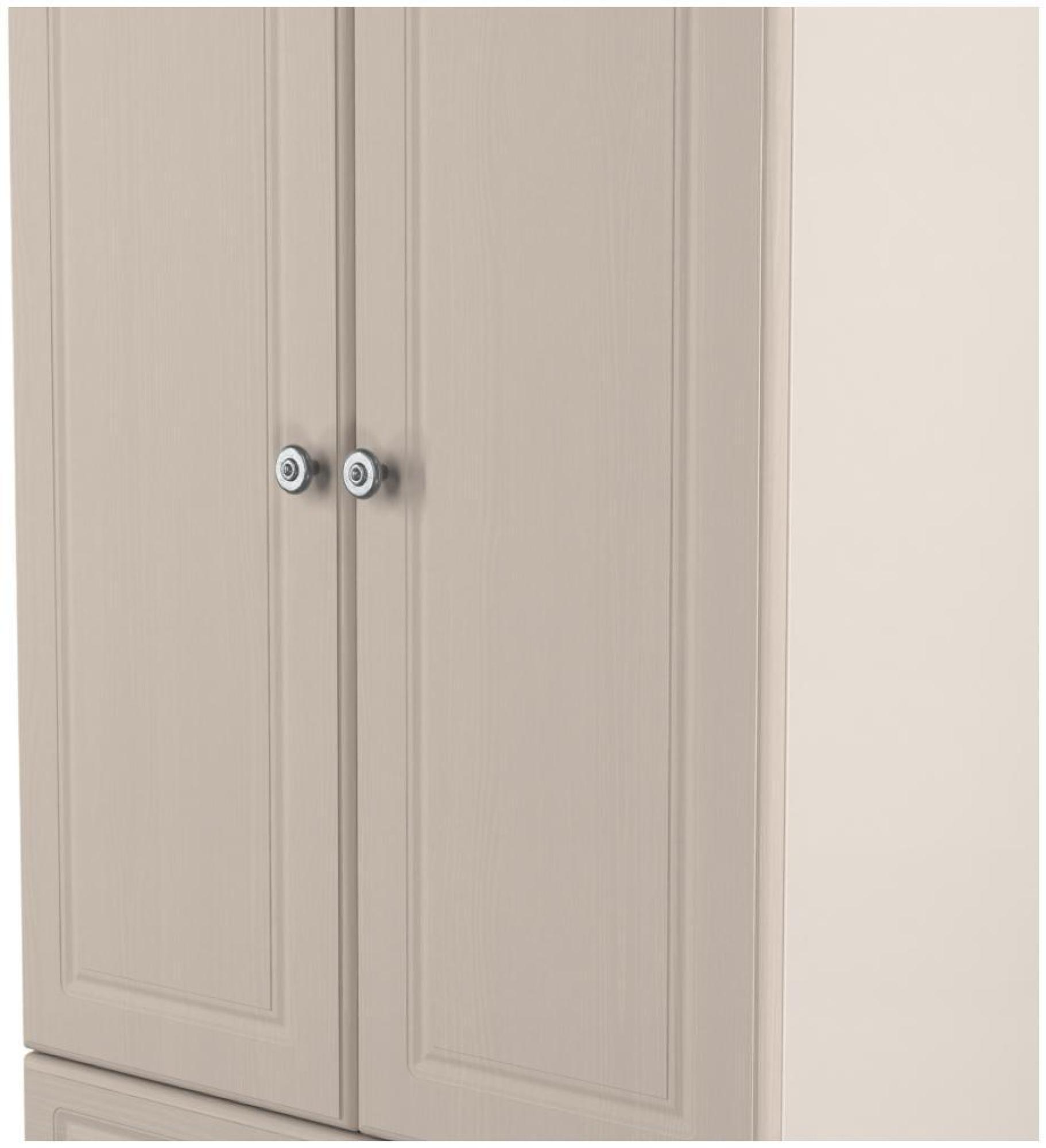 Norfolk Wardrobe - 2 Door - 2 Drawer - Double - Cashmere and Oak
