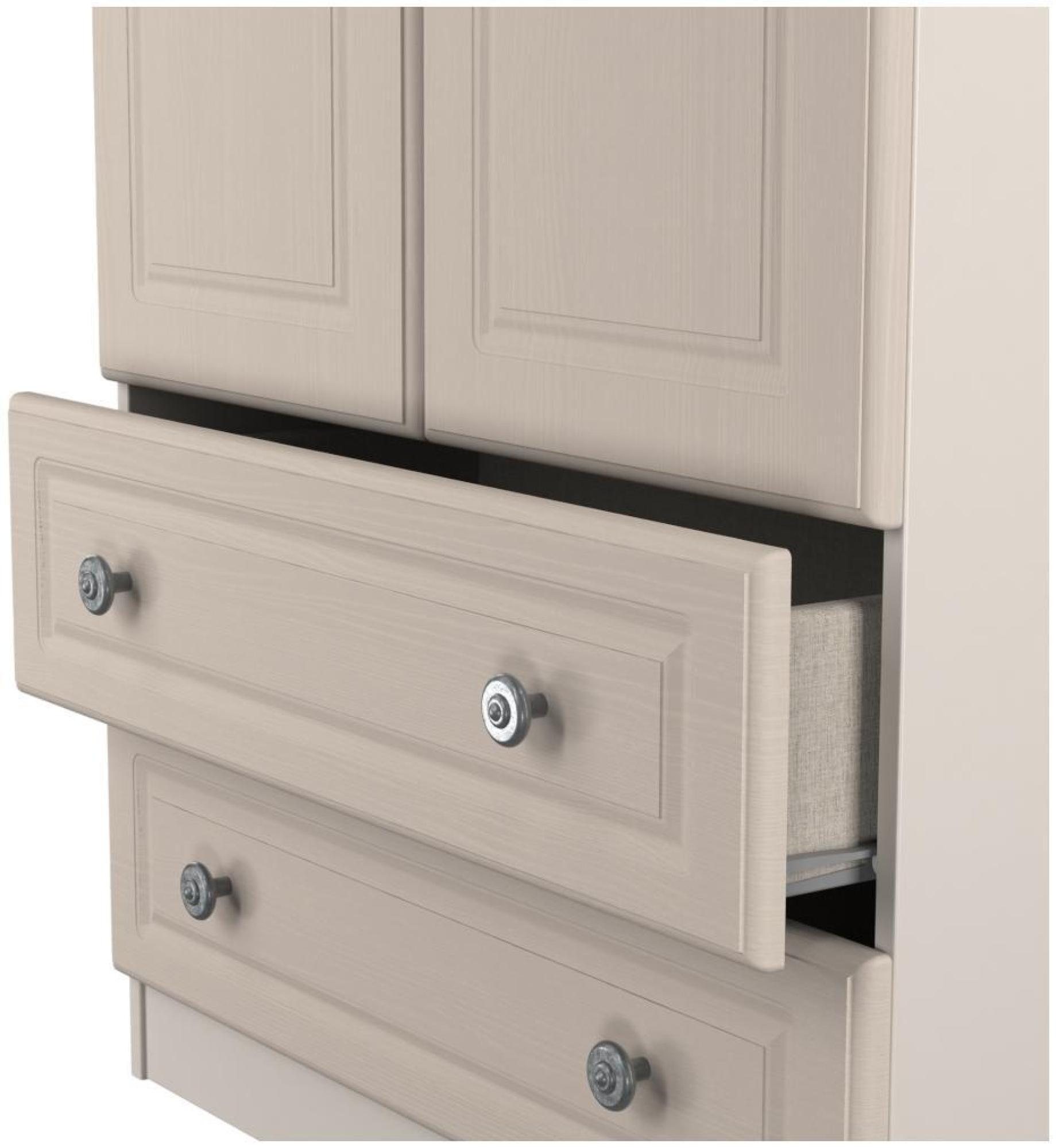 Norfolk Wardrobe - 2 Door - 2 Drawer - Double - Cashmere and Oak