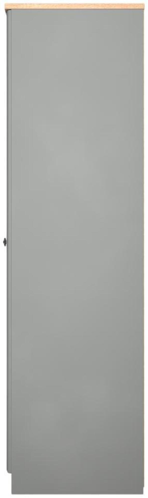 Norfolk Wardrobe - 3 Door - 1 Mirror - Triple - Grey and Oak