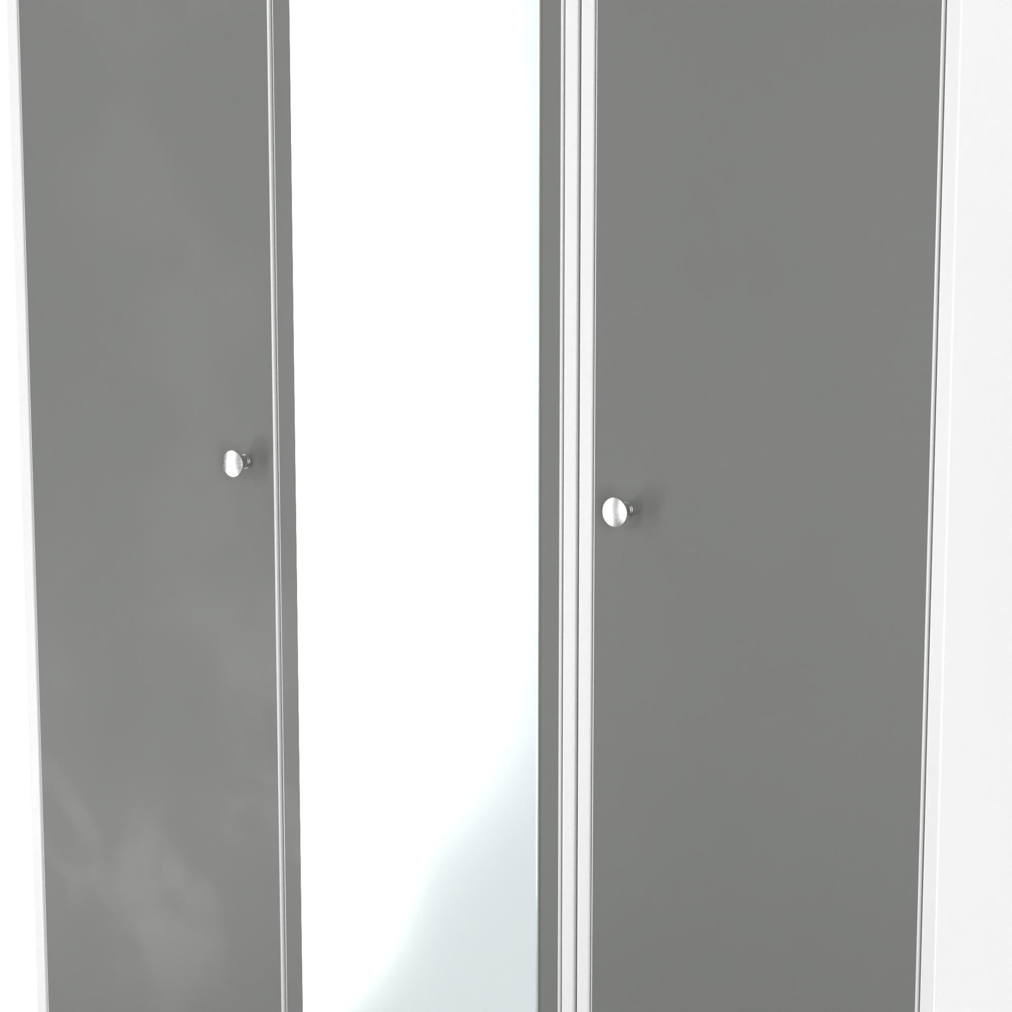 Padstow Wardrobe - 3 Door - 1 Mirror - Tall Triple - Grey and White