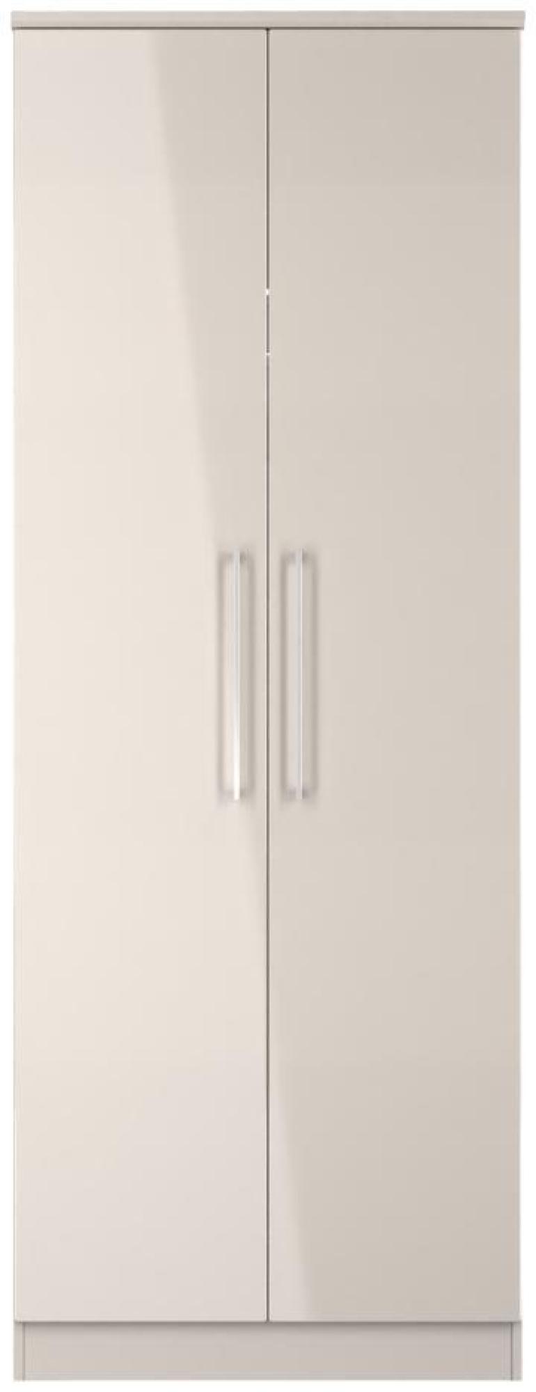 Paris Cashmere Gloss 2 Door Plain Tall Wardrobe