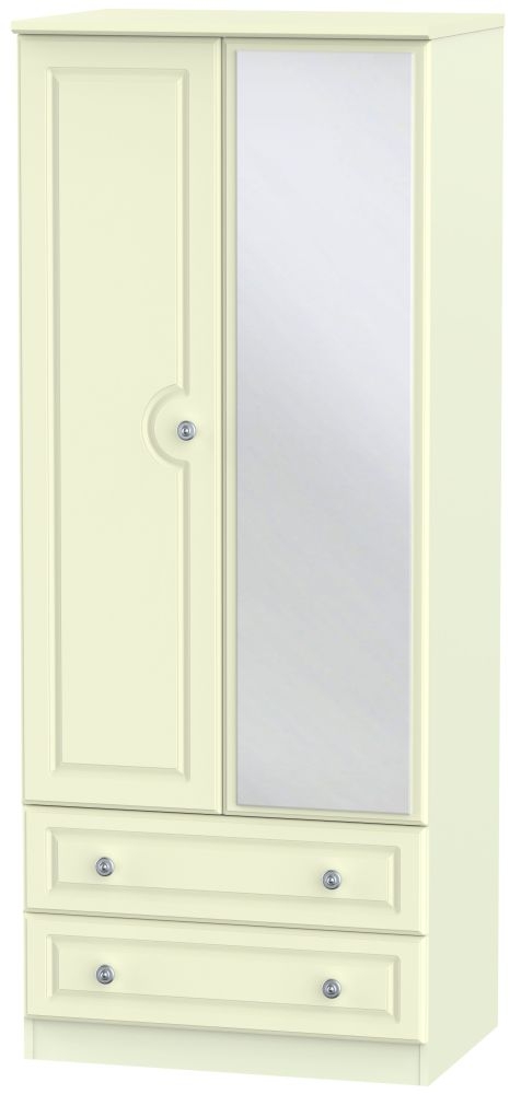 Pembroke Cream 2 Door Combi Wardrobe - 1 Mirror