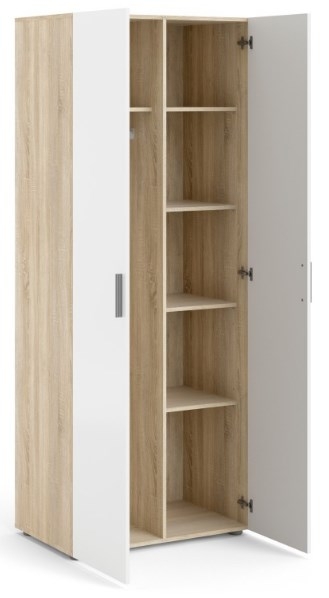 Pepe Oak Effect and White Gloss 2 Door Wardrobe