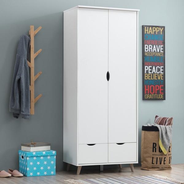 Perce White 2 Door 2 Drawer Wardrobe