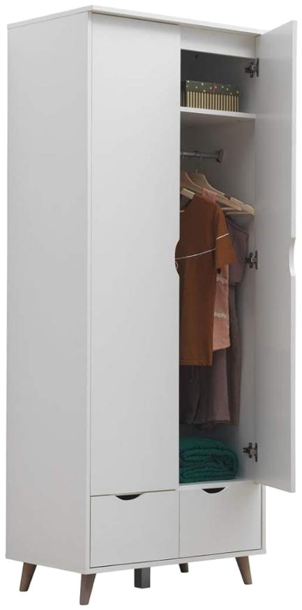 Perce White 2 Door 2 Drawer Wardrobe