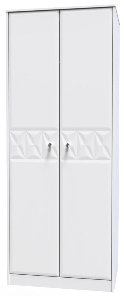 Pixel Wardrobe - 2 Door - Plain - Tall - White