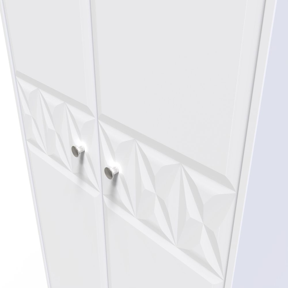 Pixel Wardrobe - 2 Door - Plain - Tall - White