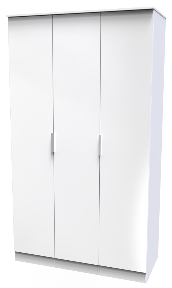 Plymouth Wardrobe - 3 Door - Tall - Triple - White Gloss