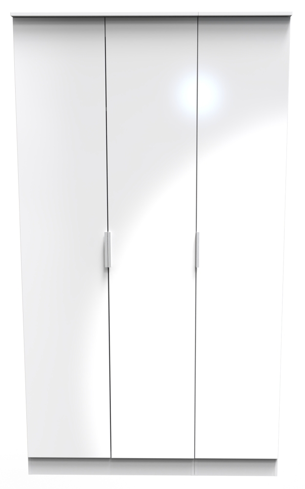 Plymouth Wardrobe - 3 Door - Tall - Triple - White Gloss