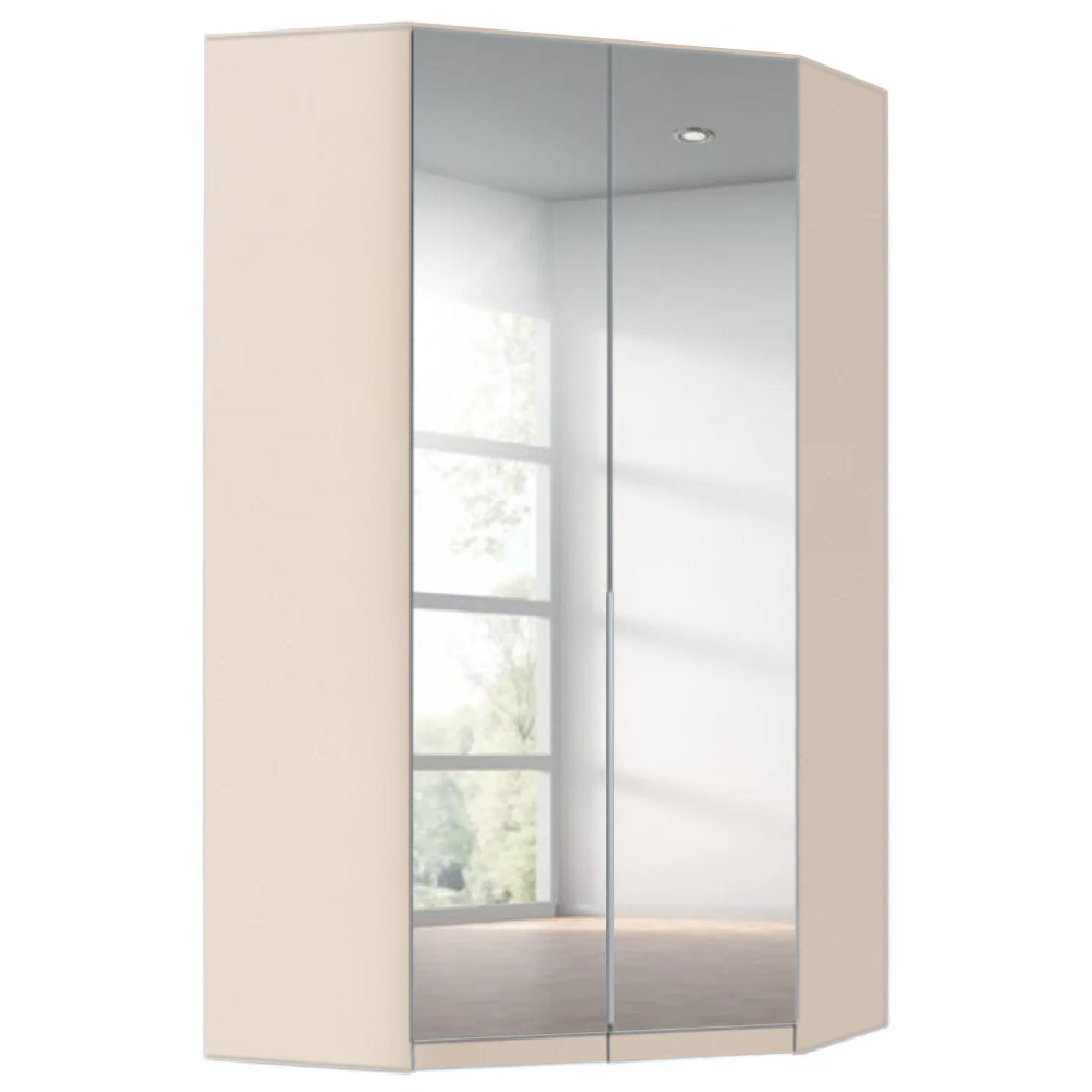 Rauch Alabama 117cm 2 Door Corner Mirrored Wardrobe - Champagne