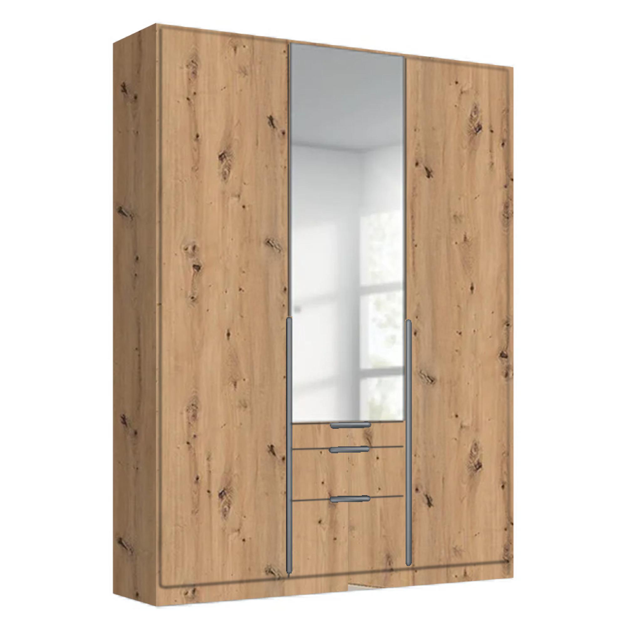 Rauch Alabama 136cm 3 Door Combi Wardrobe - Artisan Oak