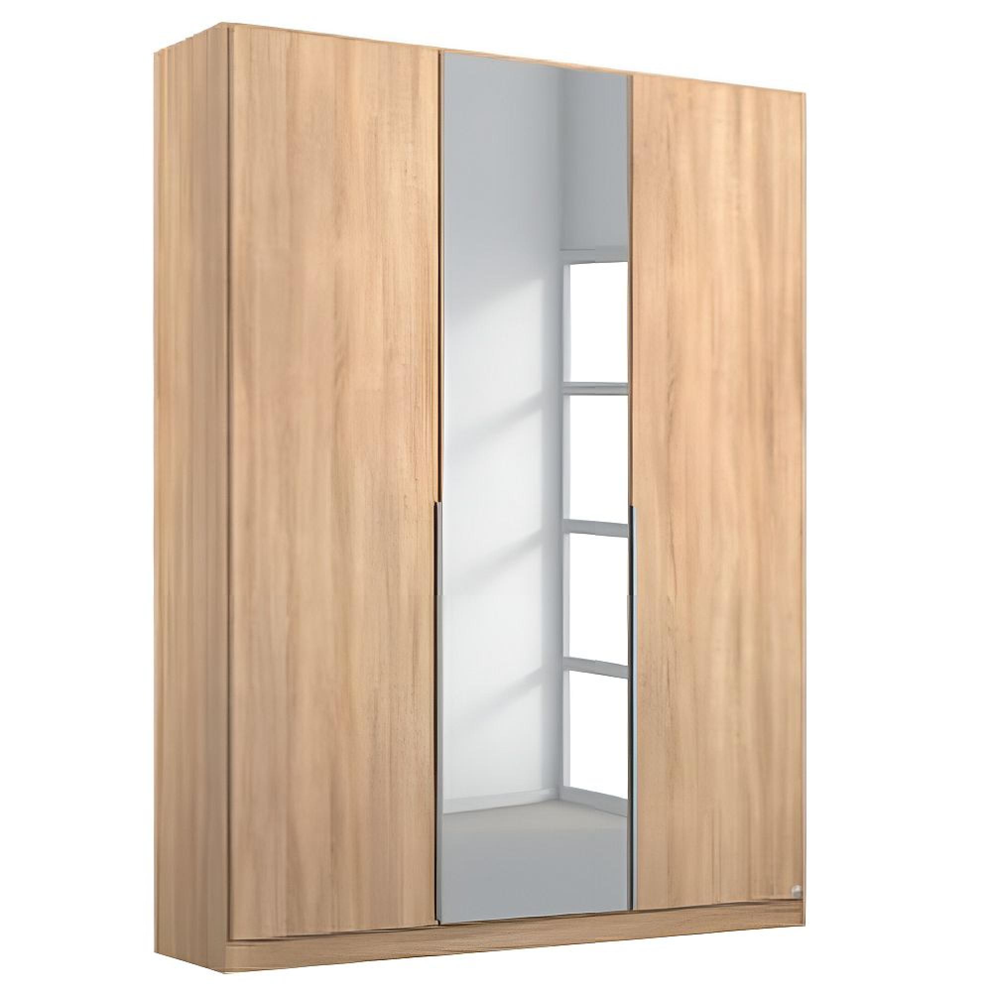 Rauch Alabama 136cm 3 Door Wardrobe with Mirror - Sonoma Oak