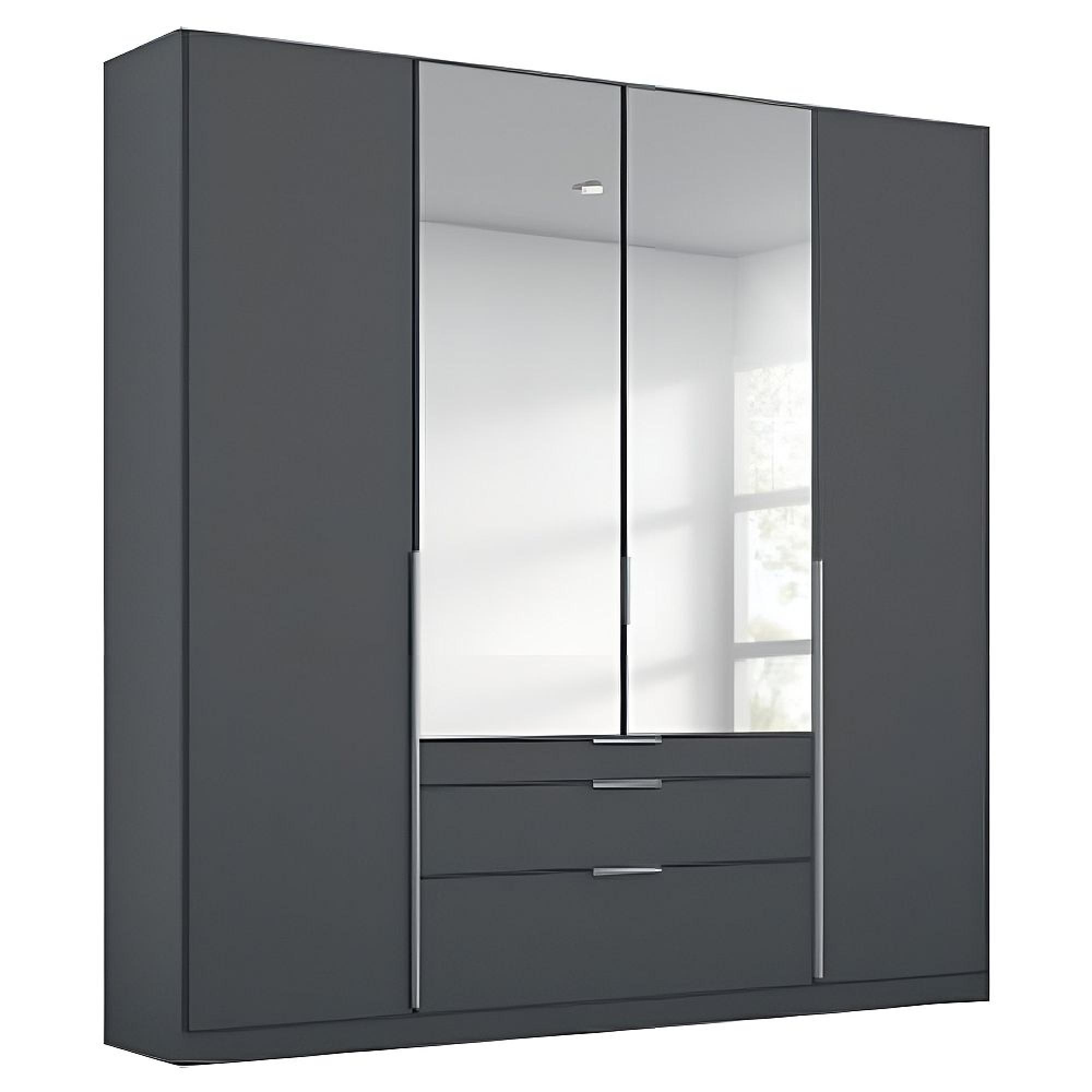 Rauch Alabama 181cm 4 Door Combi Wardrobe - Metallic Dark Grey