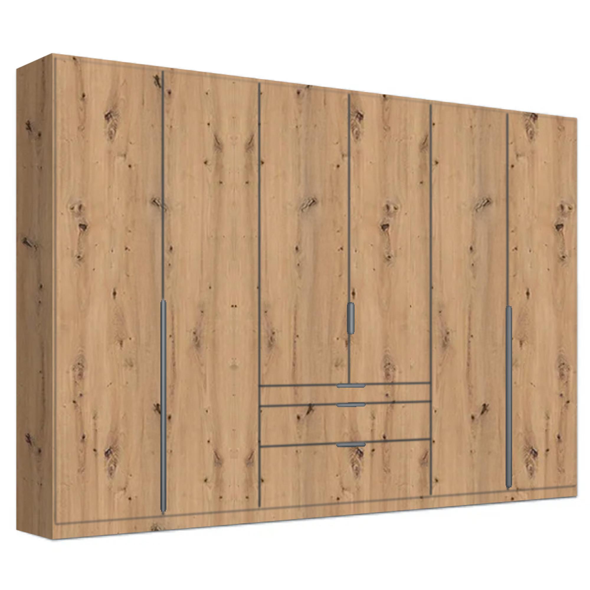 Rauch Alabama 271cm 6 Door Wardrobe with Drawer - Artisan Oak