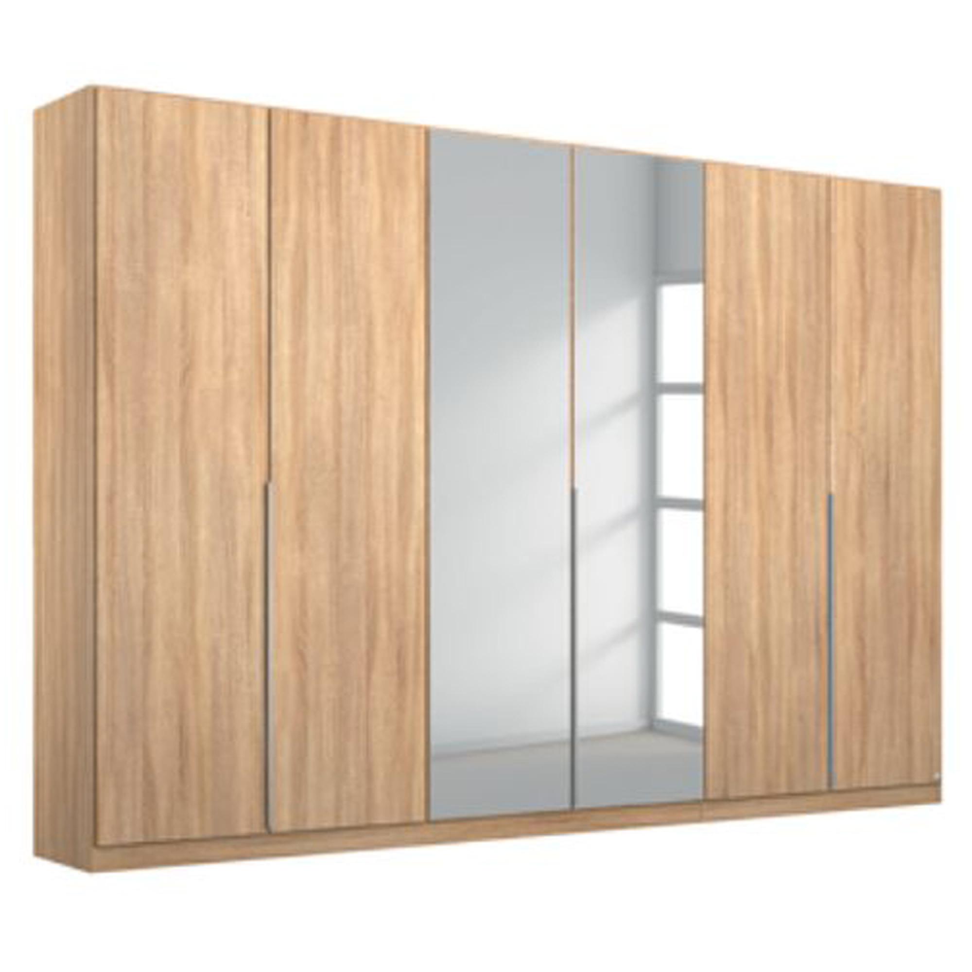 Rauch Alabama 271cm 6 Door Wardrobe with Mirror - Sonoma Oak