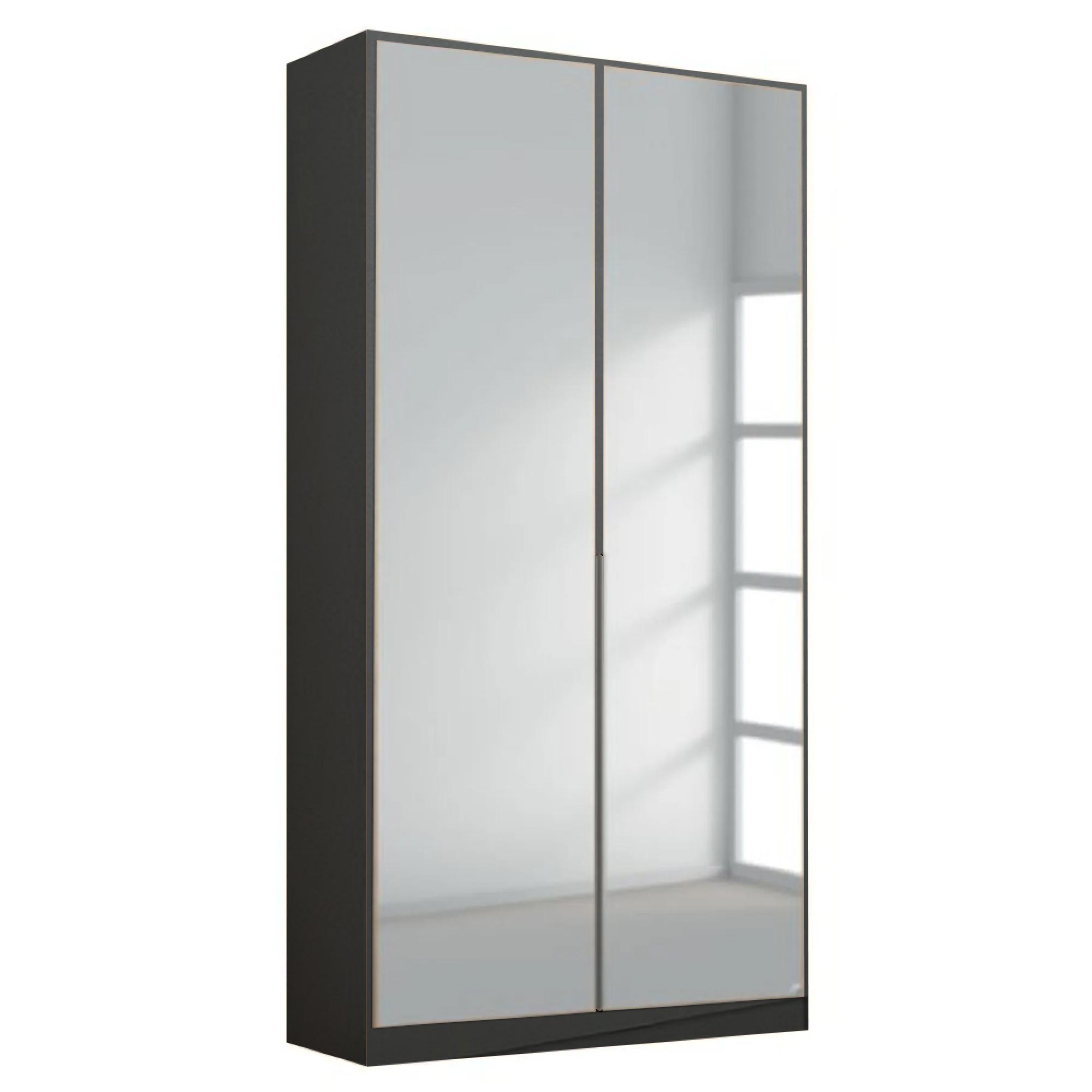 Rauch Alabama 91cm 2 Door Mirrored Wardrobe - Metallic Dark Grey