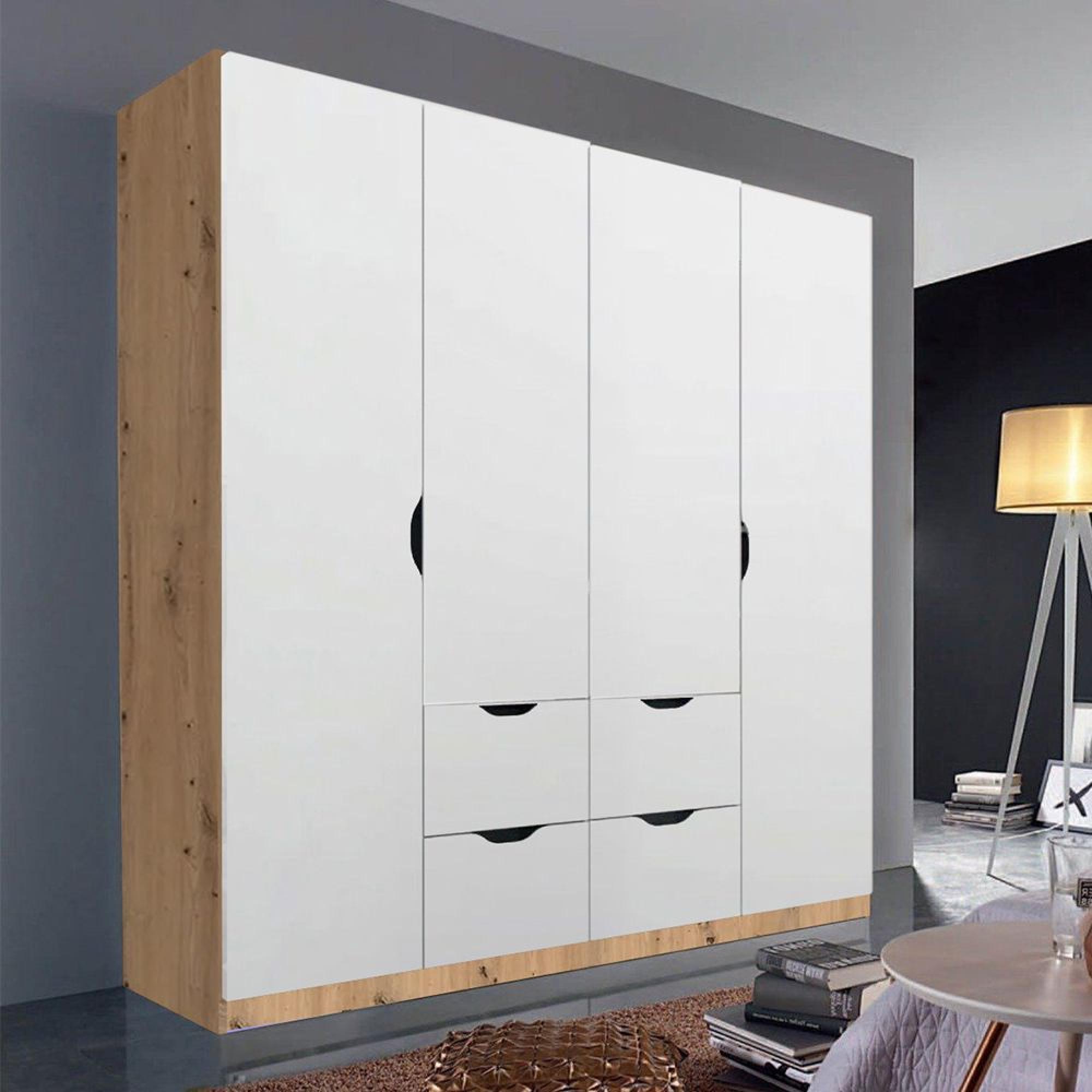 Rauch Arnstein 181cm 4 Door Wardrobe with Drawer - Artisan Oak and Alpine White